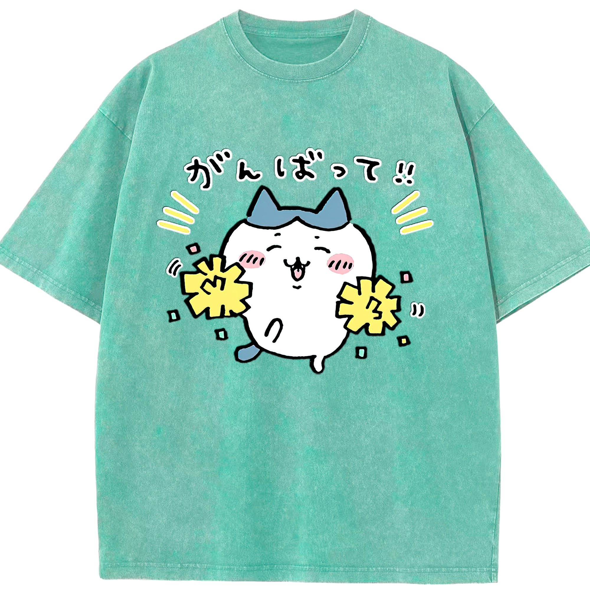 （画像用） ちいかわ ハチワレ Chii-kawa hachiware 綿100% ヴィンテージ風 半袖Tシャツ（フロントプリント）